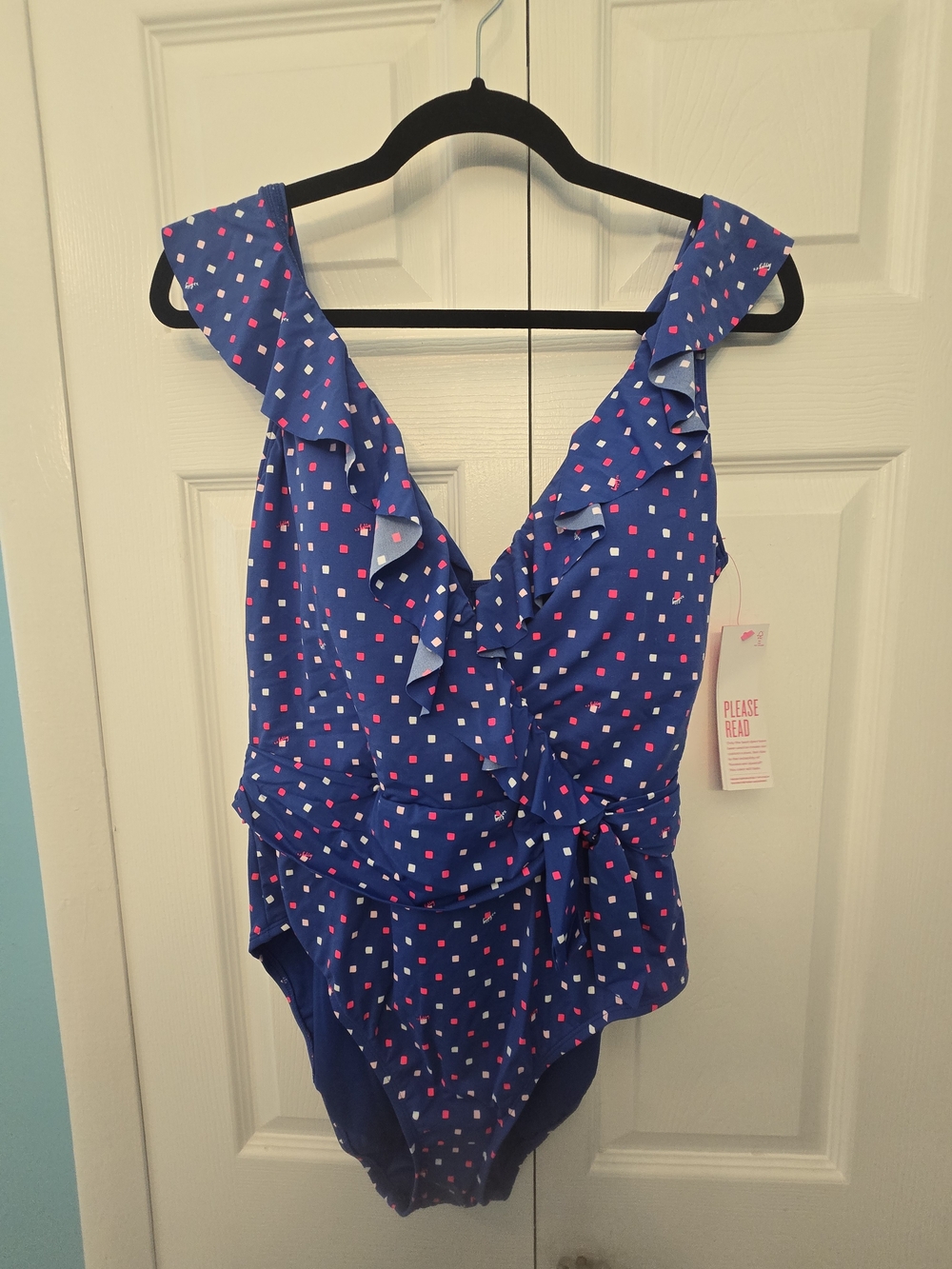 Lilly Pulitzer Blue Ruffle One-Piece Swimsuit